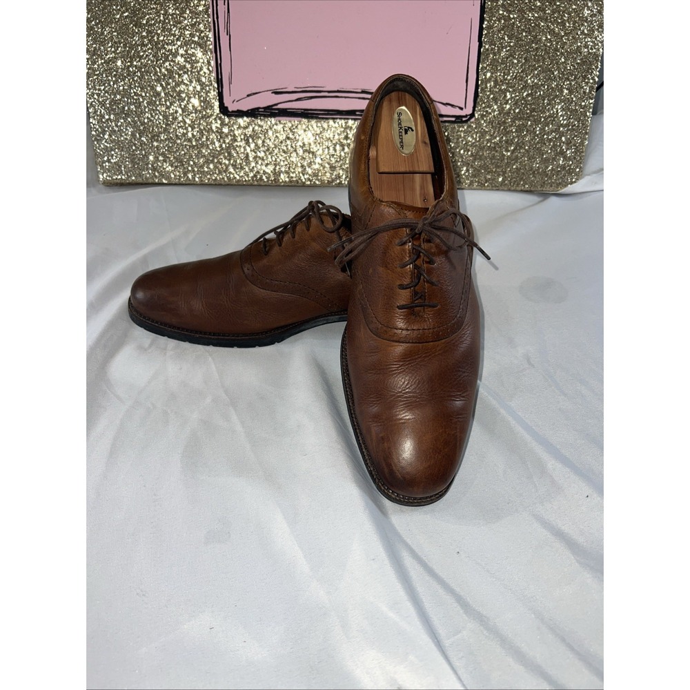 MEN'S NEIL M  Caramel Leather  Lace-up  rubber sole 12 Excellent Wedding Date